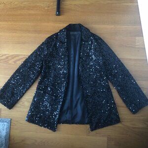 FOXBLOOD Black Ice Sequin Blazer - NWOT